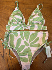 Stamped Curvy Bikini, Fully Lined with Padded Top and Adjustable Hot Pants