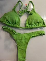 Polyamide Triangle Bikini with Textured Fabric