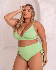 Stamped Curvy Bikini, Fully Lined with Padded Top and Adjustable Hot Pants