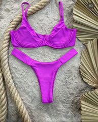 Polyamide Bikini with Structured Underwire and Ultra-Soft Textured Fabric