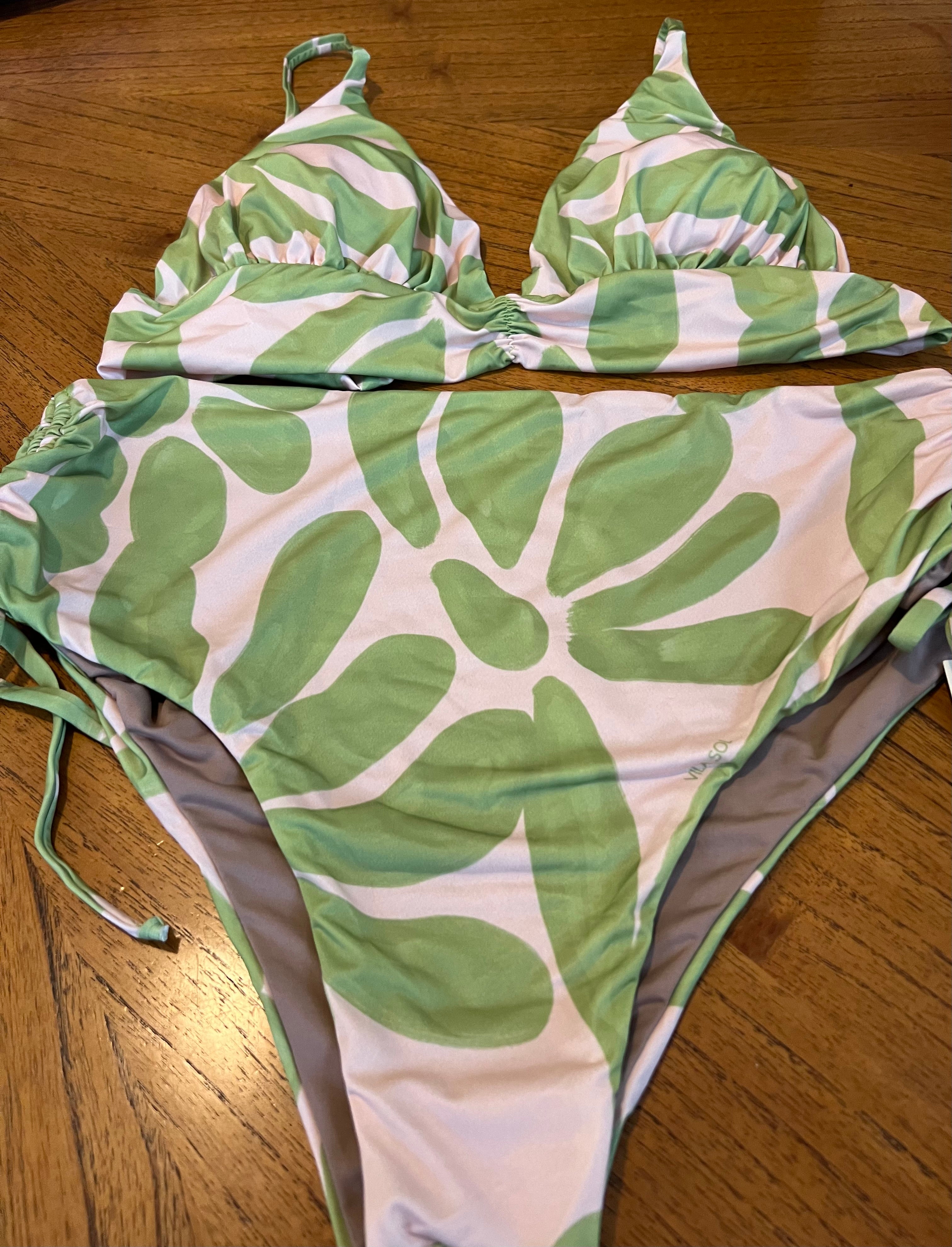 Stamped Curvy Bikini, Fully Lined with Padded Top and Adjustable Hot Pants