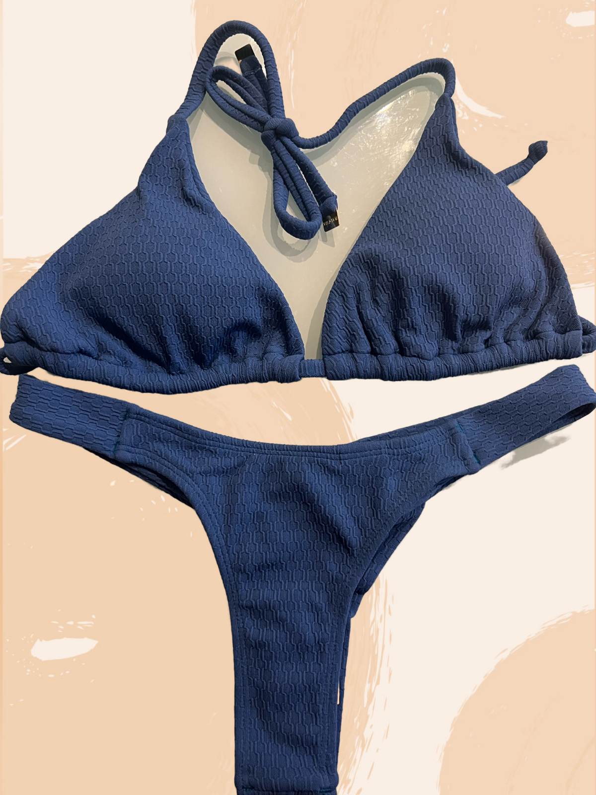 Polyamide Triangle Bikini with Textured Fabric