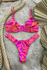 Stamped Polyamide Bikini with Elegant and Soft Structured Top