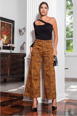 Animal Print Pantacourt Jeans - Accyoli Concept Fashion