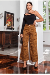 Animal Print Pantacourt Jeans - Accyoli Concept Fashion